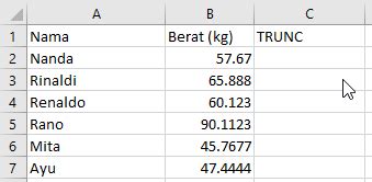 cara mengurangi digit angka di excel|Rumus TRUNC pada Excel .